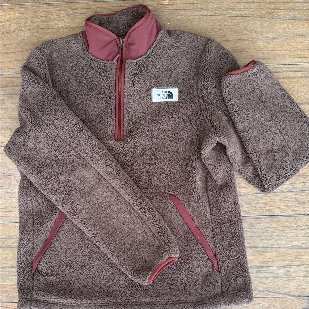 The North Face Brown and Maroon Fleece Pullover